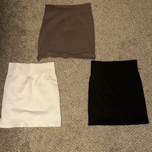Classic Women's Skirt Set - Black, White, and Brown